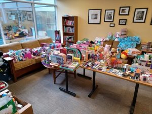 Table with donations